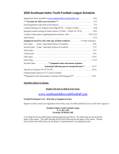 League Schedule 2025